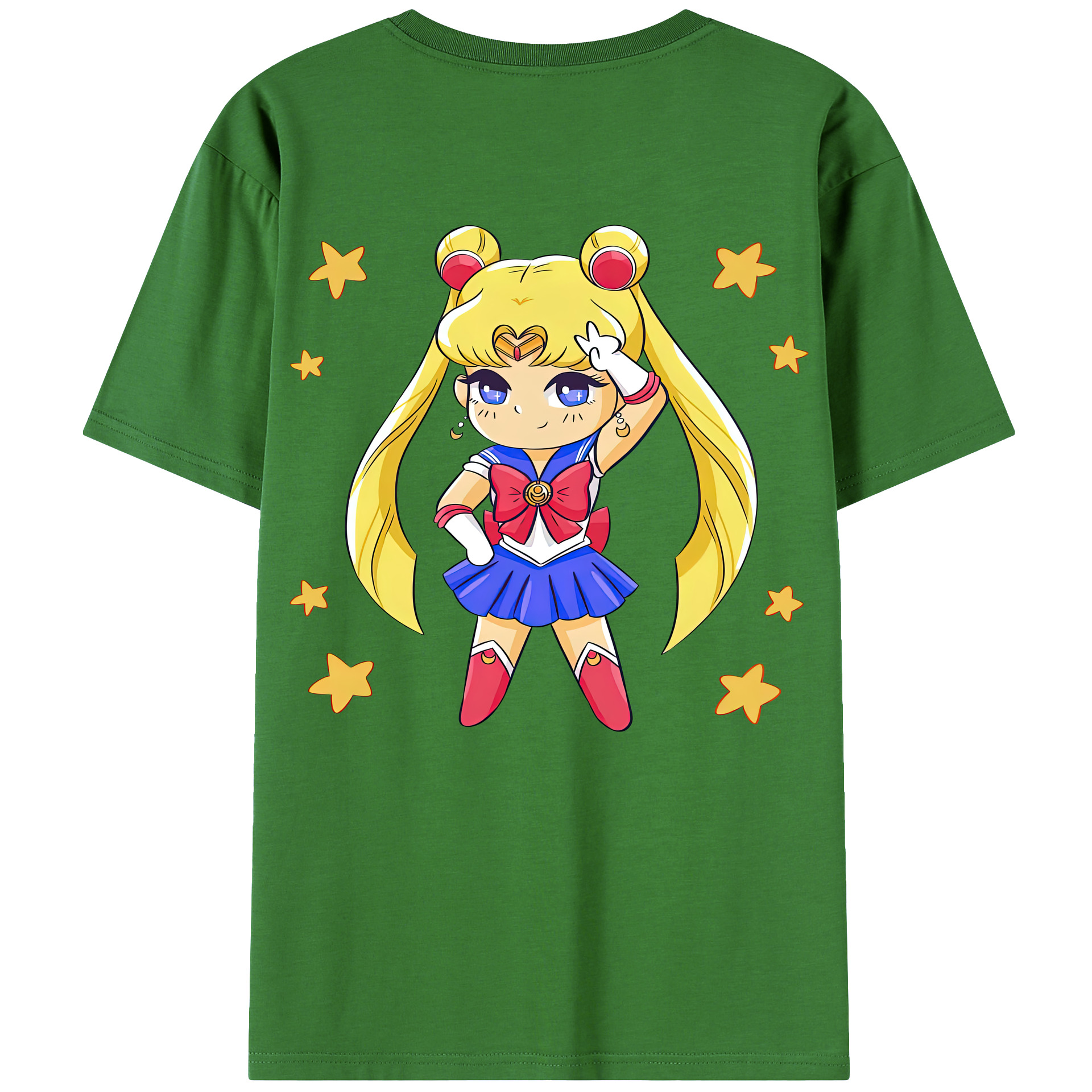 （画像用） 美少女戦士セーラームーン 月野 うさぎ つきの うさぎ Sailor Moon Tsukino Usagi レディース半袖Tシャツ(バックプリント)